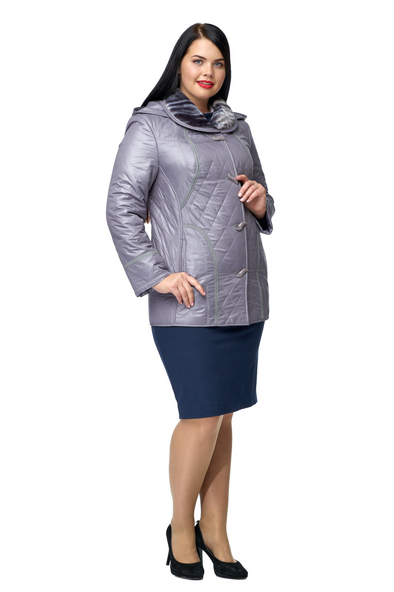 

Куртка женская МОСМЕХА 8011788 серая 52 RU, Серый, 8011788