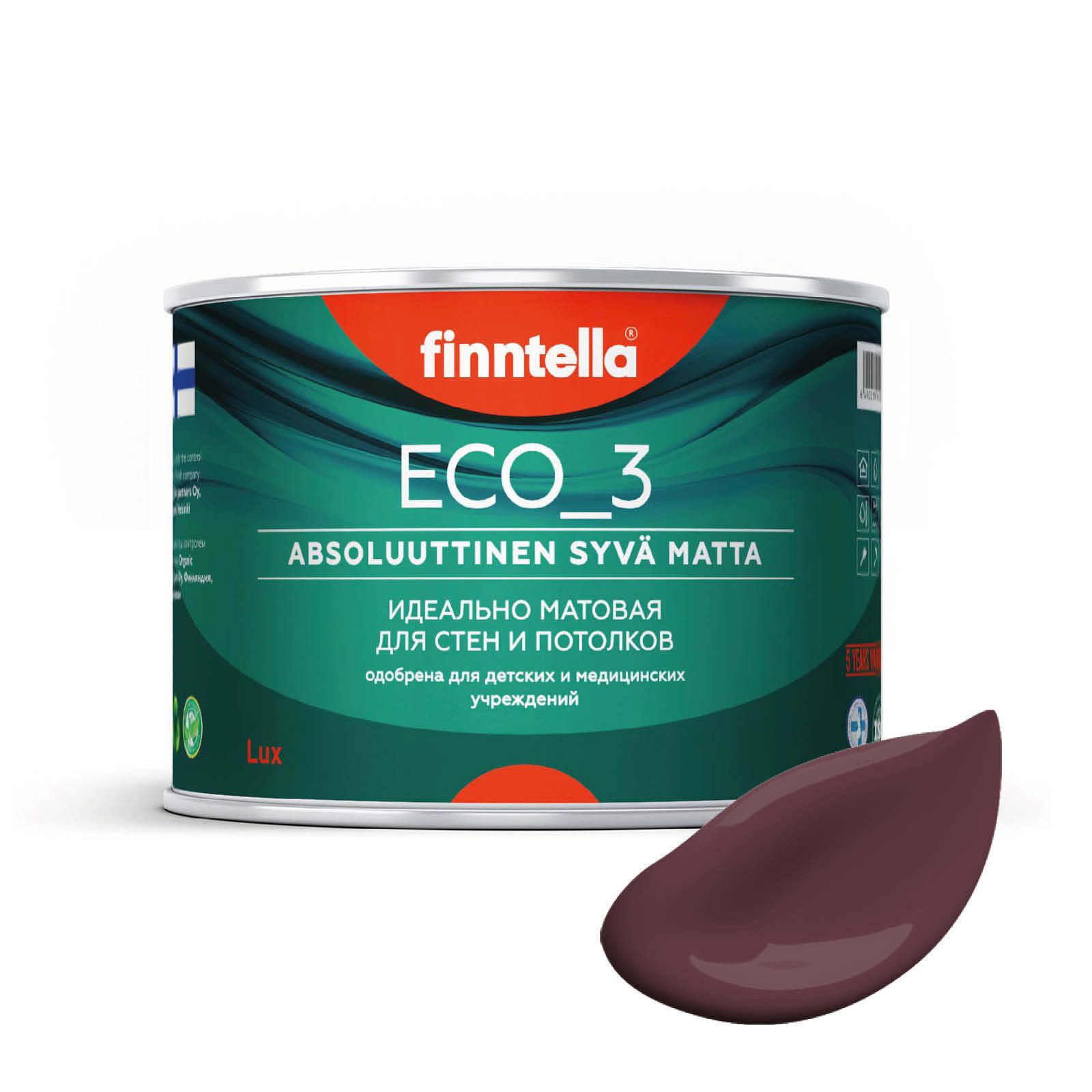 

Краска интерьерная глубокоматовая ECO_3 wash and clean FINNTELLA моющаяся, BUGRUNDI темно-, Бордовый, матовая для стен моющаяся ECO 3, для обоев под покраску