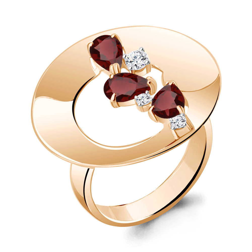 

Кольцо из серебра с гранатом Aquamarine Aquamarine 6953903А_925_з р. 19, 6953903А_925_з