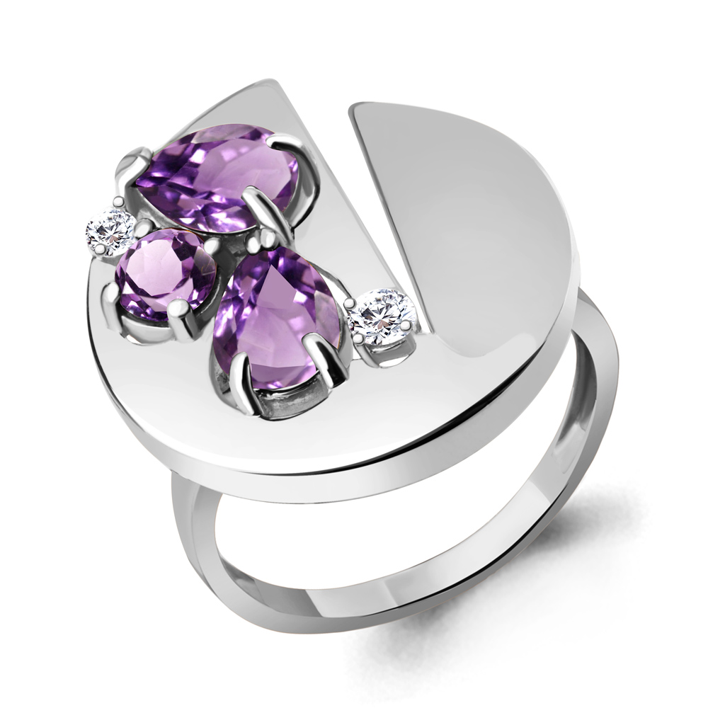 

Кольцо из серебра с аметистом Aquamarine Aquamarine 6953604А_925_р р, 6953604А_925_р
