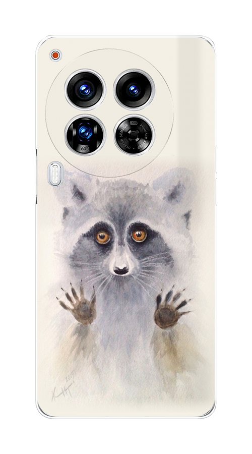 

Чехол на Tecno Camon 30 Premier "Енот за стеклом", Бежевый;серый, 305450-1