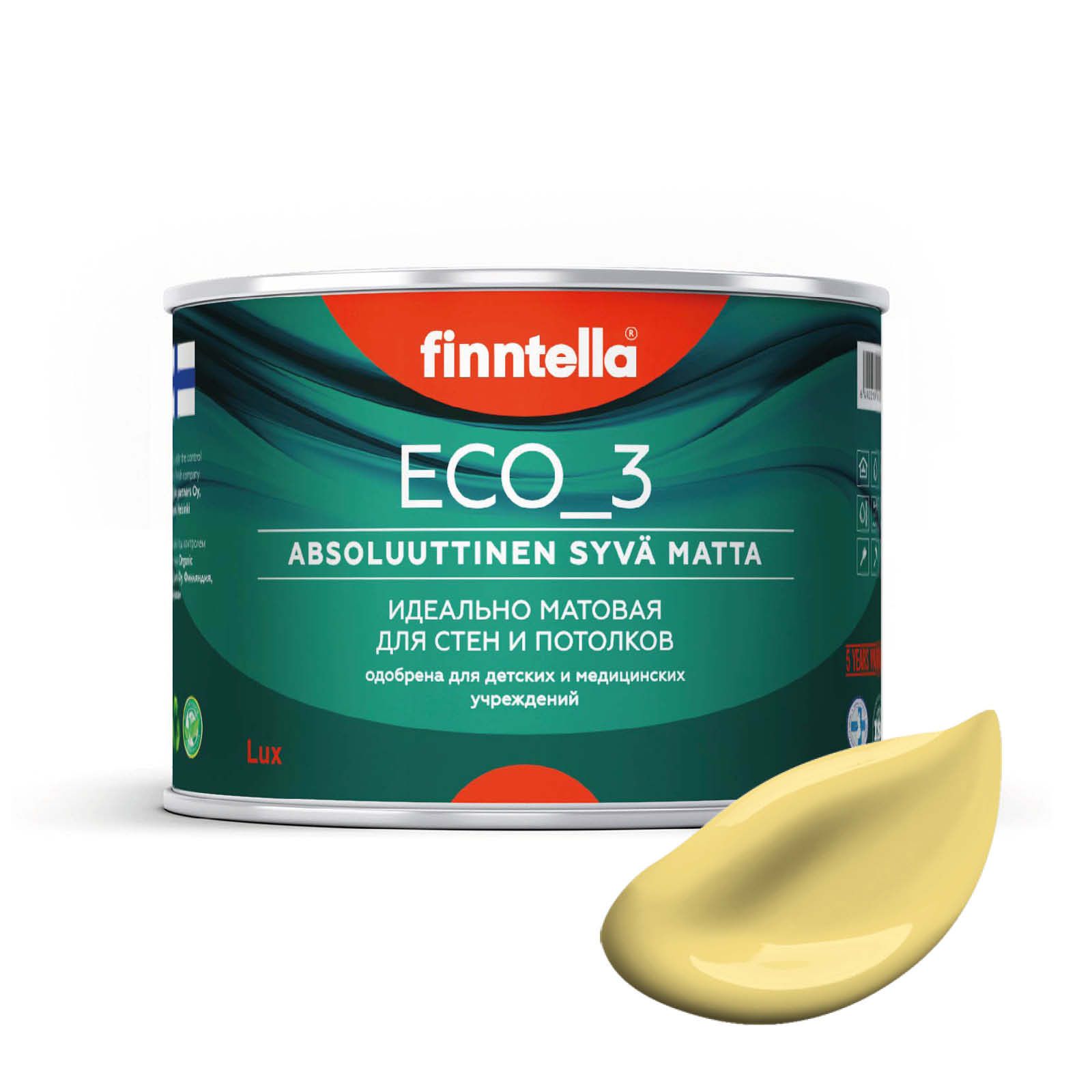 

Краска интерьерная глубокоматовая ECO_3 wash and clean FINNTELLA моющаяся, MAISSI Светло-ж, Желтый, матовая для стен моющаяся ECO 3, для обоев под покраску