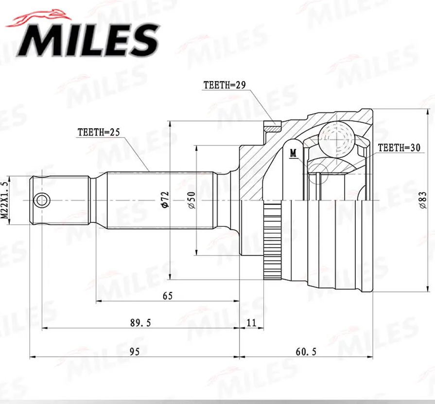 

ШРУС наружный ELANTRA XD (с ABS) (GSP 839067) GA20637