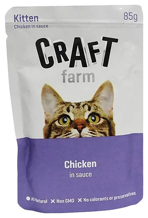 фото Влажный корм для котят craft farm курица, 85 г