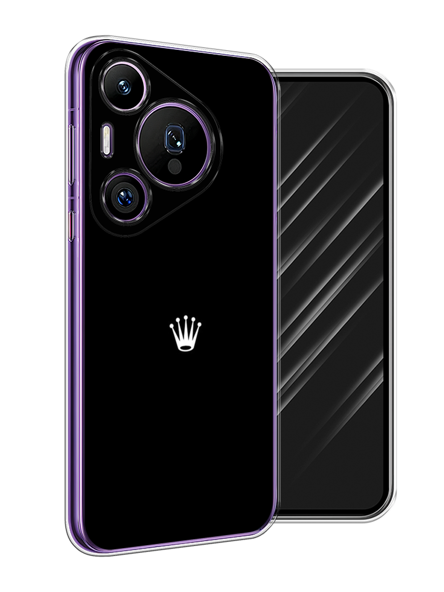 

Чехол Awog на Huawei Pura 70 Pro/70 Pro Plus "Белая корона на черном фоне", Черный, 6124150-1