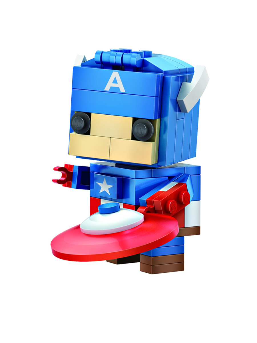 фото Конструктор loz mini капитан америка 142 детали № 1401 captain america brickheadz 111168