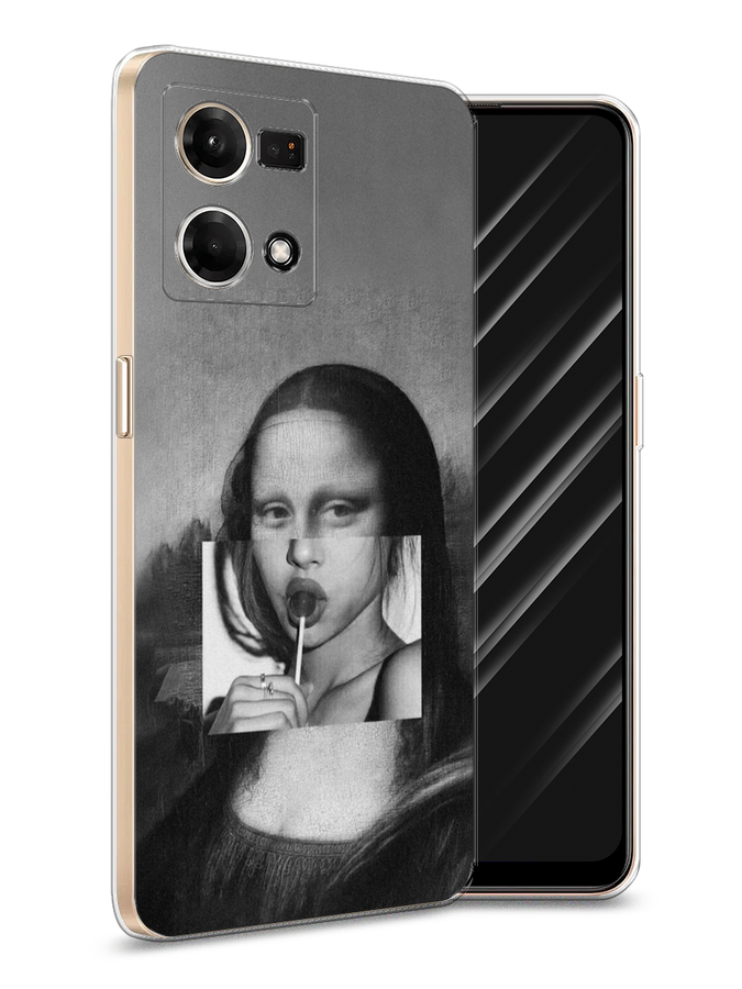 

Чехол Awog на Oppo Reno 8 4G "Mona Lisa sucking lollipop", Серый, 2511450-9