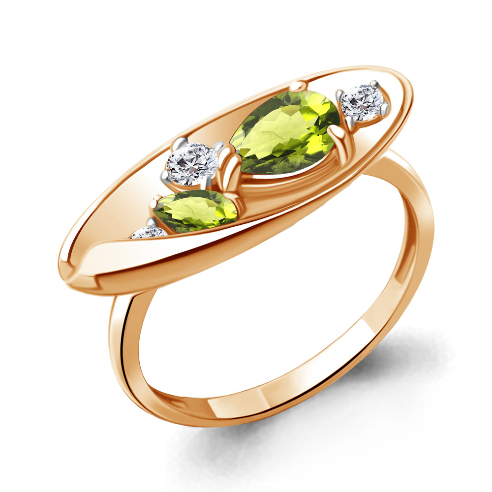 

Кольцо из серебра с хризолитом\фианитом Aquamarine Aquamarine 6953507А_925_з р, 6953507А_925_з