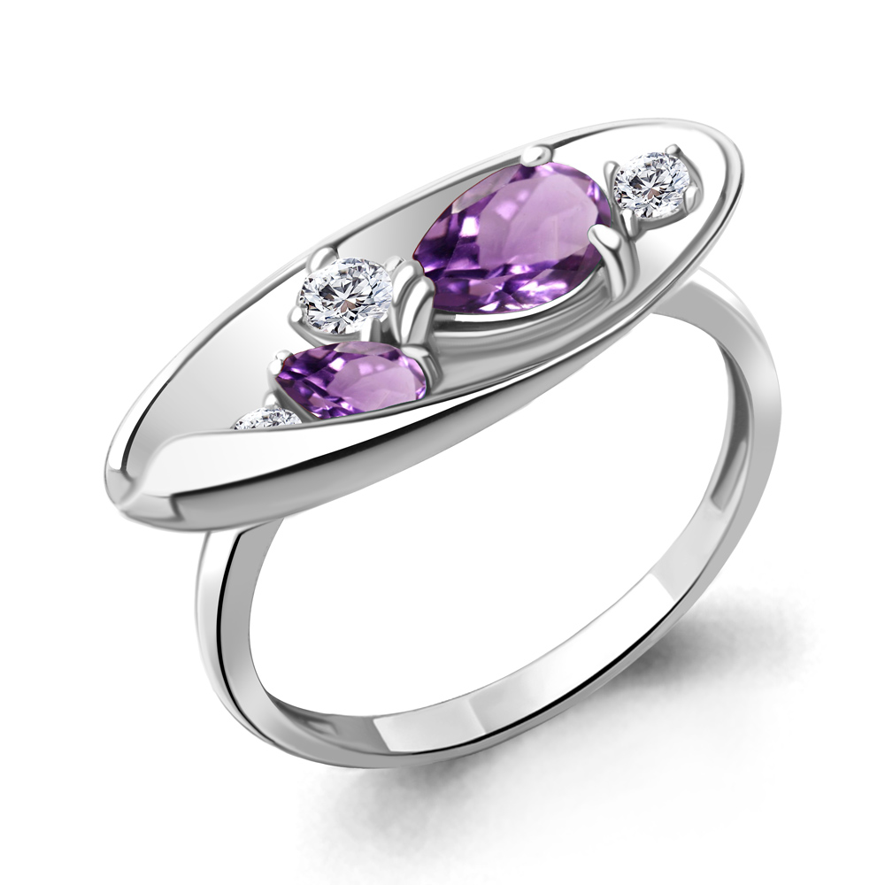 

Кольцо из серебра с аметистом Aquamarine Aquamarine 6953504А_925_р р, 6953504А_925_р
