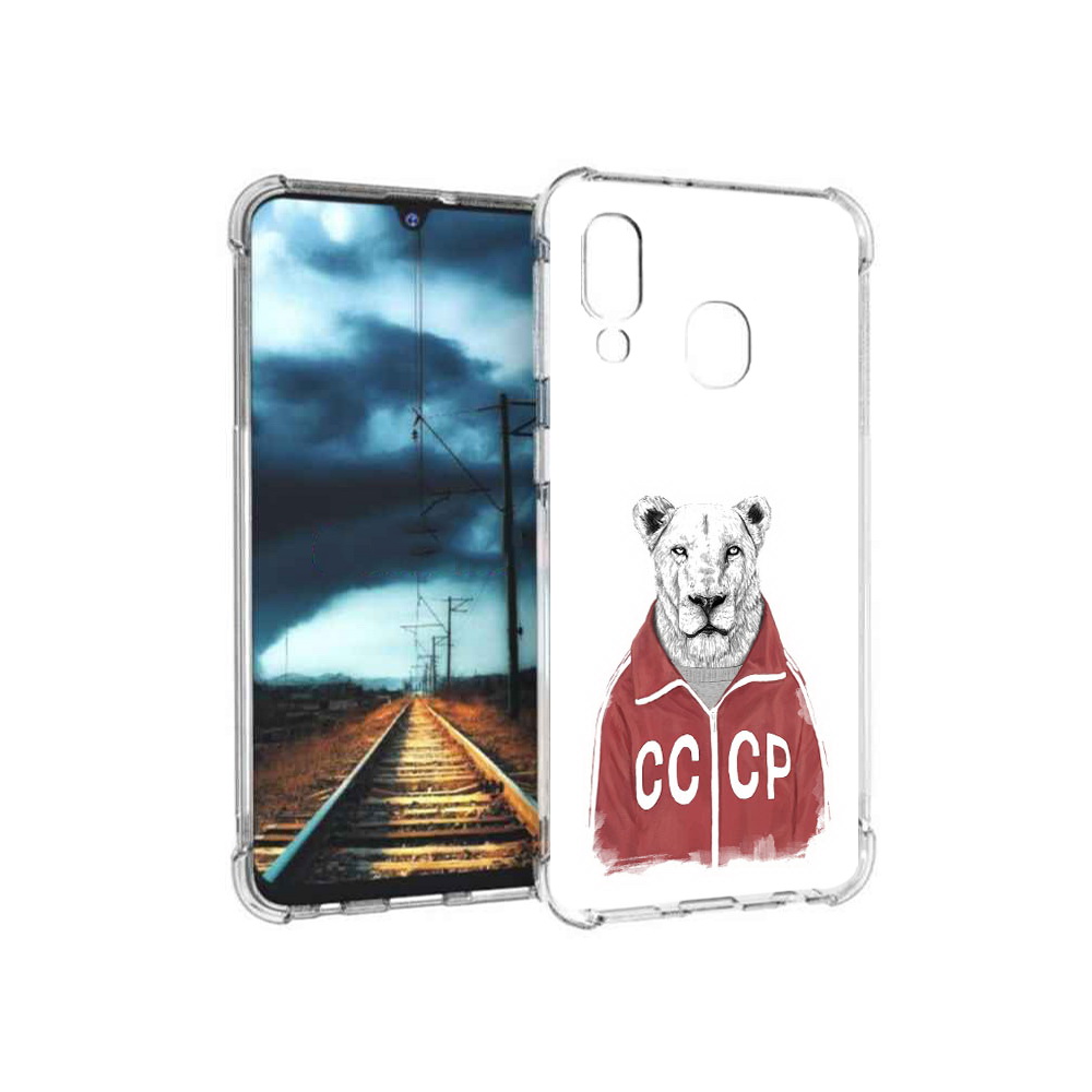 

Чехол MyPads Tocco для Samsung Galaxy A40 львица ссср (PT128655.504.450), Прозрачный, Tocco