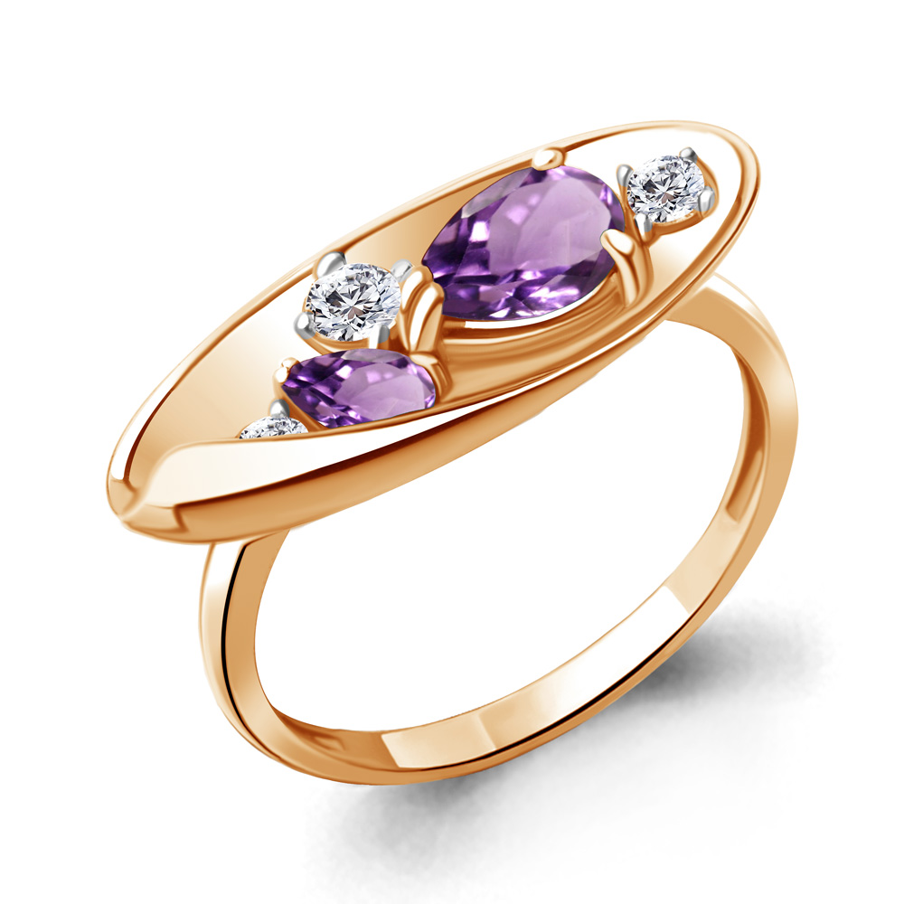 

Кольцо из серебра с аметистом Aquamarine Aquamarine 6953504А_925_з р, 6953504А_925_з