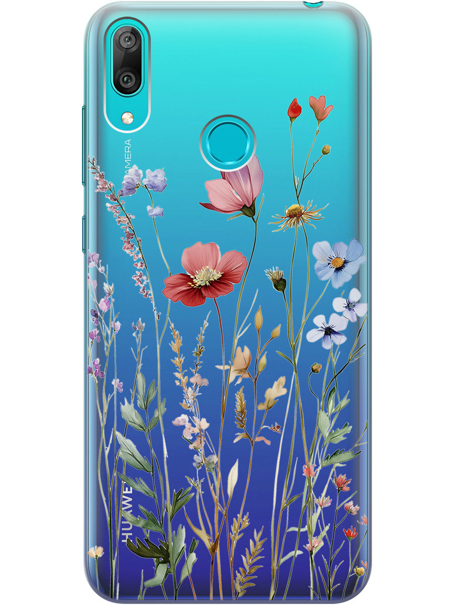 

Силиконовый чехол на Huawei Y7 (2019) с принтом "Милые цветочки" прозрачный, Прозрачный;зеленый;красный, 720668223