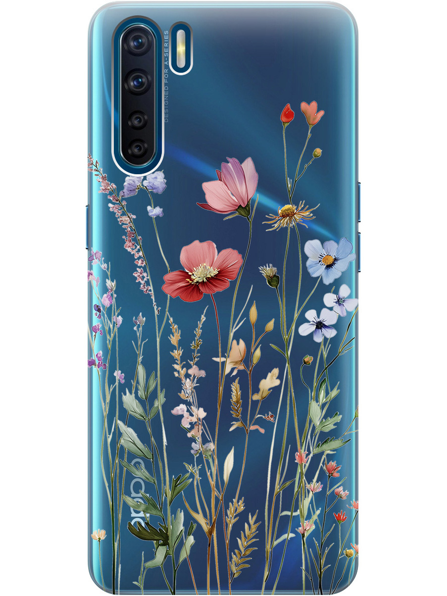 

Силиконовый чехол на OPPO A91 / Reno3 с принтом "Милые цветочки" прозрачный, 726148823