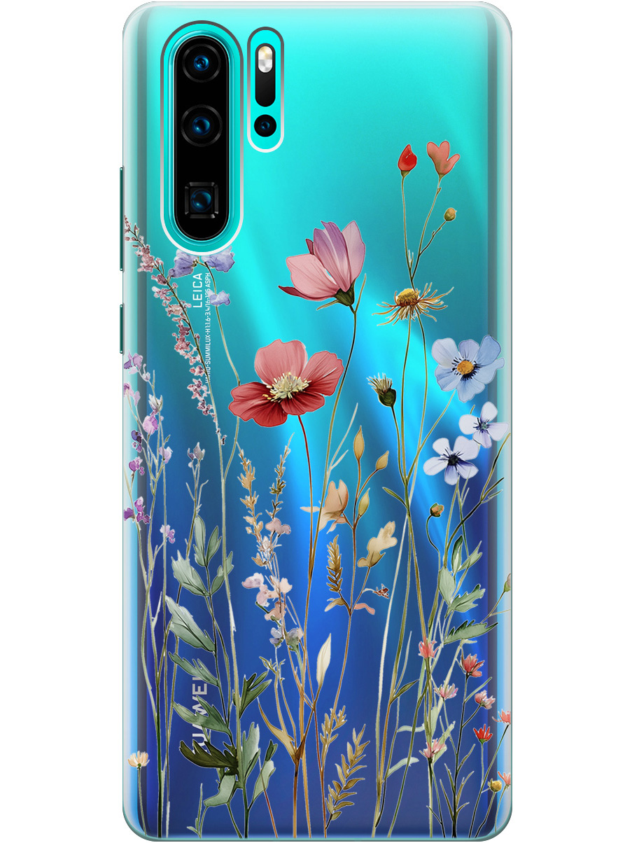 

Силиконовый чехол на Huawei P30 Pro с принтом "Милые цветочки" прозрачный, Прозрачный;зеленый;красный, 720762423