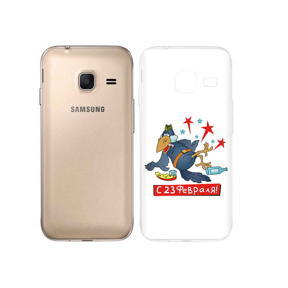 

Чехол MyPads Tocco для Samsung Galaxy J1 mini 23 февраля веселая птица (PT24300.564.9), Tocco