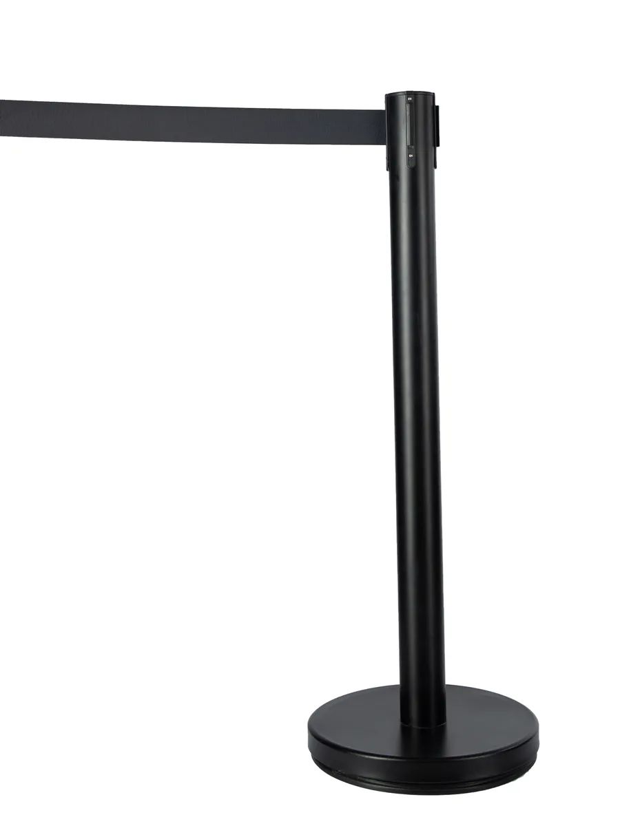 Мобильная стойка лентой 2 метра черного цвета, 15-1-8 мобильная стойка с красной лентой 5 метров плавный ход