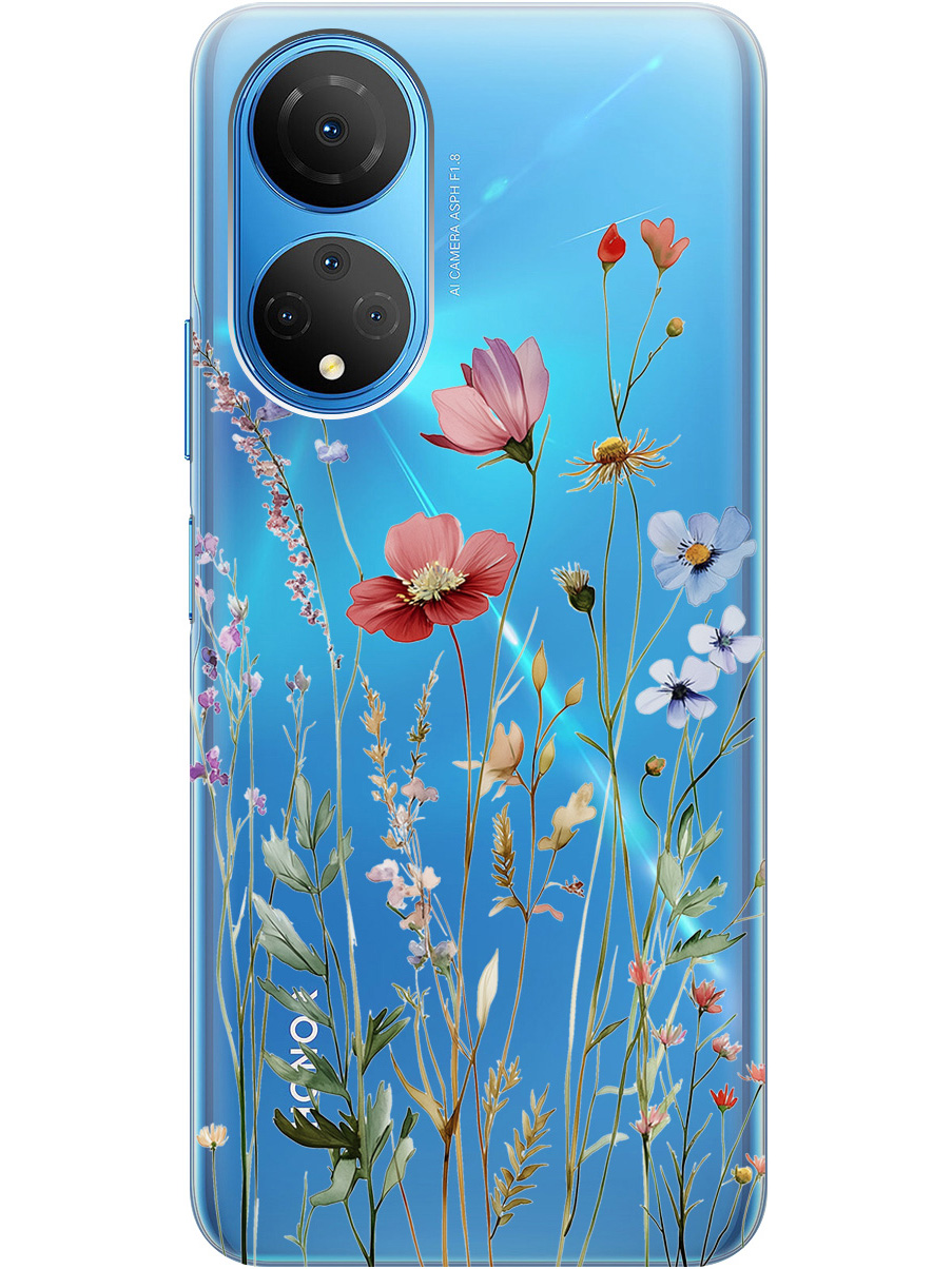 

Силиконовый чехол на Honor X7 с принтом "Милые цветочки" прозрачный, Прозрачный;зеленый;красный, 768741723