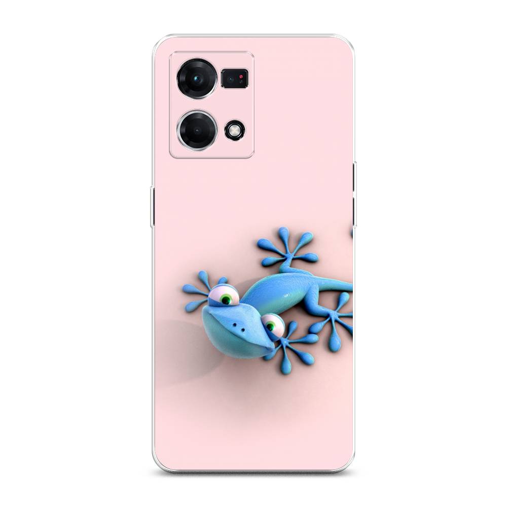 

Чехол Awog на Oppo Reno 8 4G "Голубая ящерка", Розовый;голубой;белый, 2511450-2