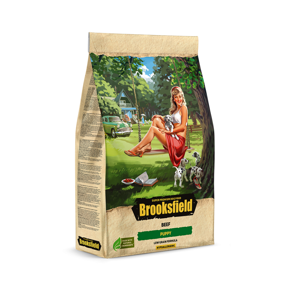 Сухой корм для щенков Brooksfield Low Grain Puppy с говядиной и рисом 3 кг 2979₽