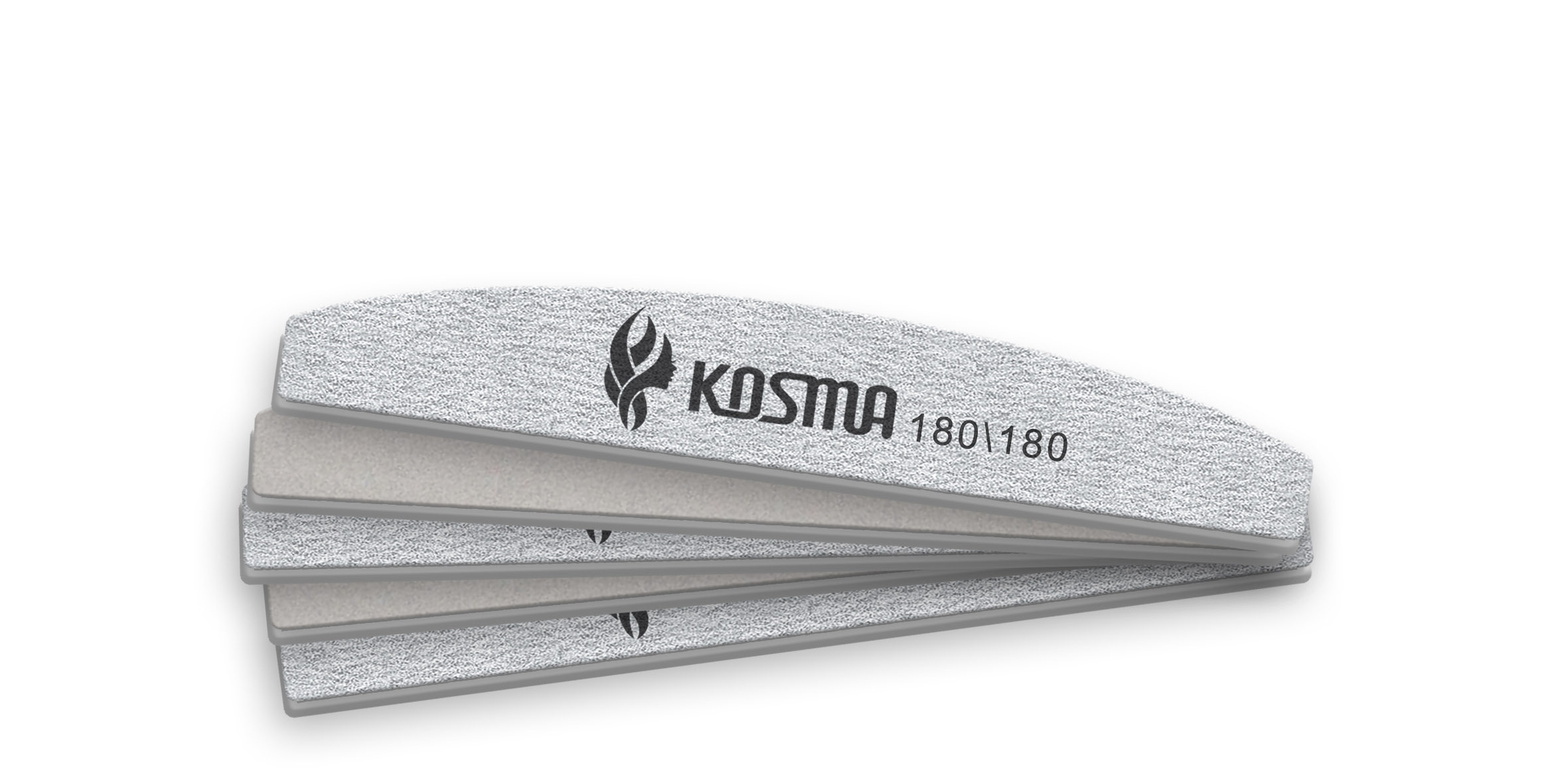 Набор пилка-баф KOSMA лодка маленькая серая 180/180 пластиковая основа 10 шт.