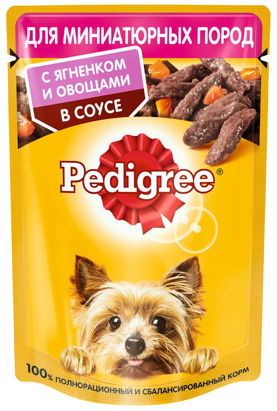 фото Влажный корм для собак pedigree с ягненком и овощами, для миниатюрных пород, 85 г