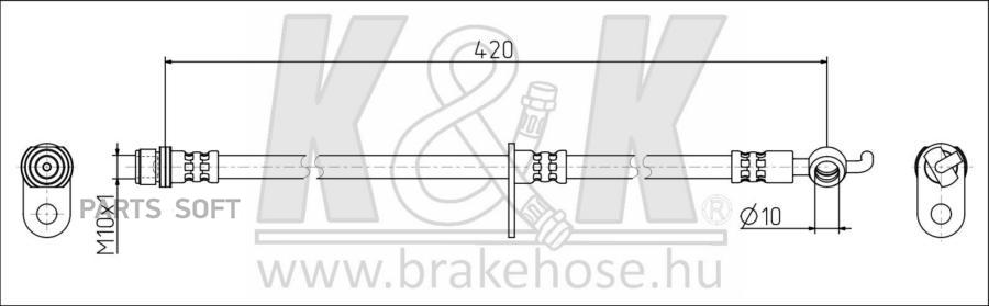 

K&K Шланг Тормозной Ft1717 Toyota Landcruiser J200, Lexus Lx570 Передн. Лев Ft1717