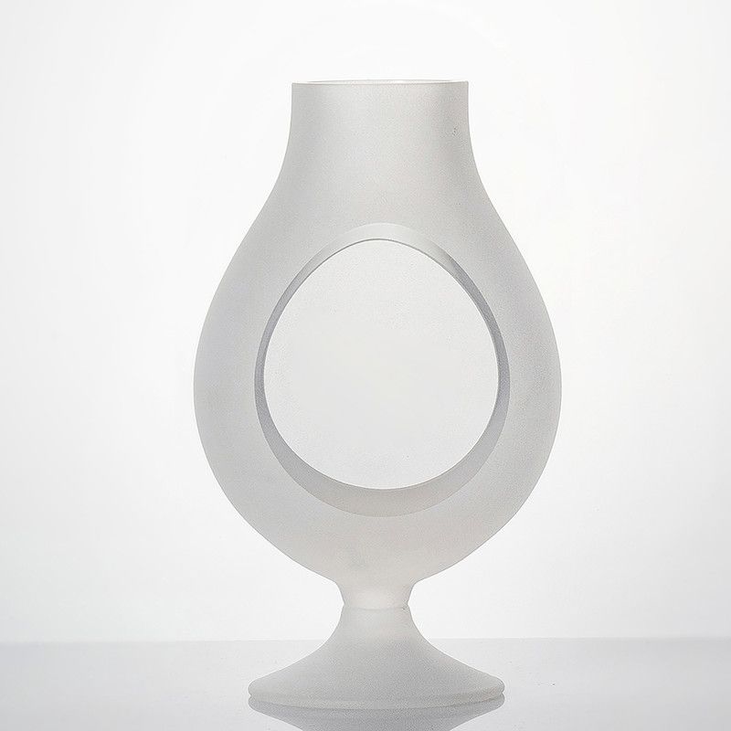 Подсвечник - ваза Неман 7241 матовый белый пескоструй, 21,2 см.