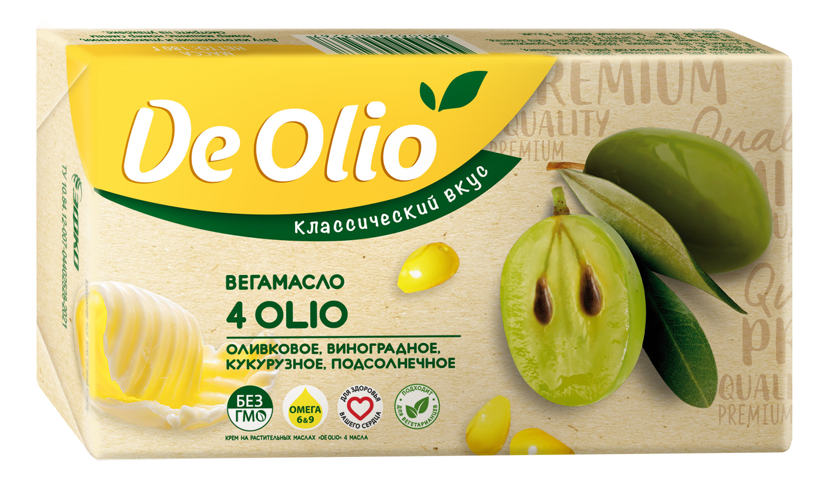 Спред De Olio 4 масла 72,5% 180 г