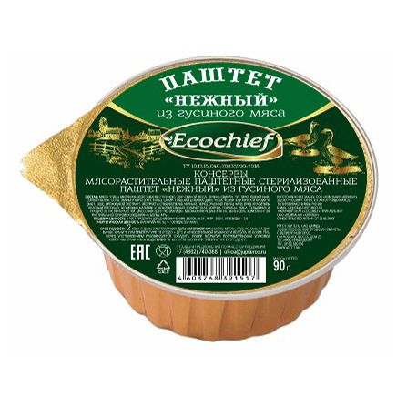 

Паштет из гусиного мяса Ecochief Нежный 90 г