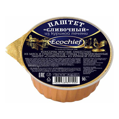 

Паштет из куриной печени Ecochief Сливочный 90 г
