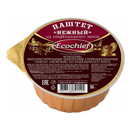 

Паштет индюшиный Ecochief Нежный 90 г