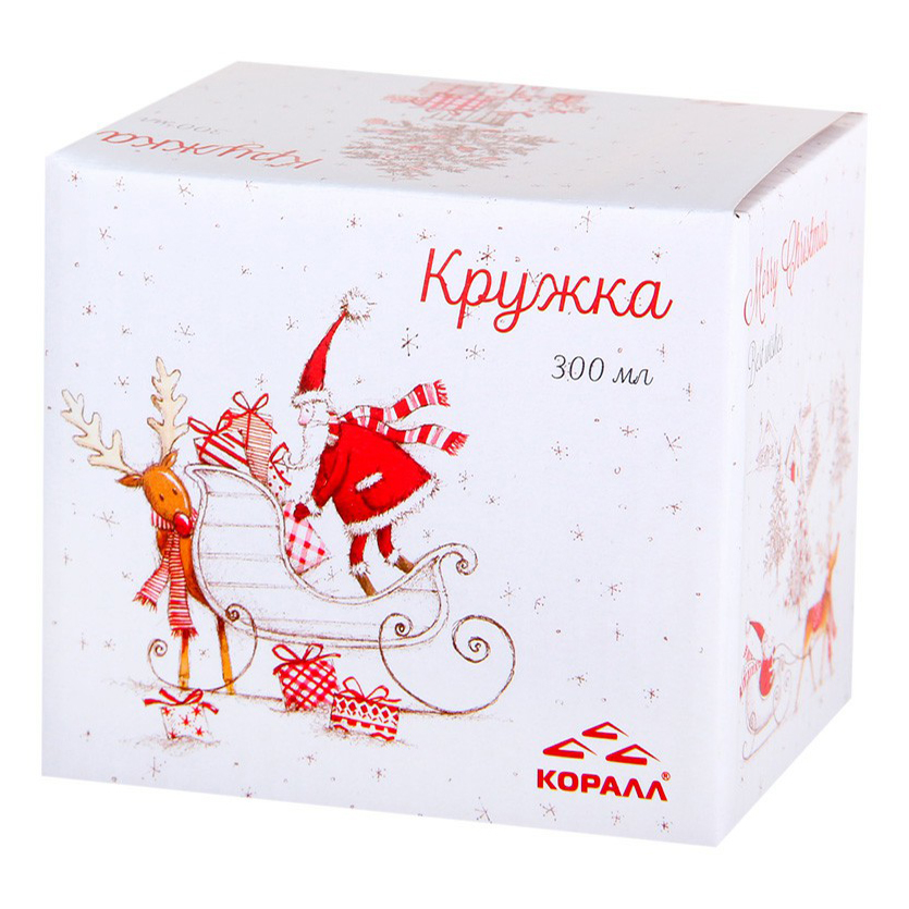 

Кружка Коралл Merry Christmas 300 мл бело-красная