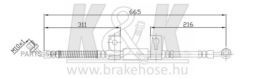 

Шланг Тормозной Kиk Ft0827 Kia Sorento 02- Передн. Лев. K&K арт. FT0827