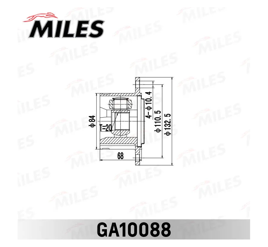 

ШРУС внутренний задний TOYOTA CRESTA GX90,JZX9#,LX90,SX90 1992.10-1996.09 [JP] GA10088