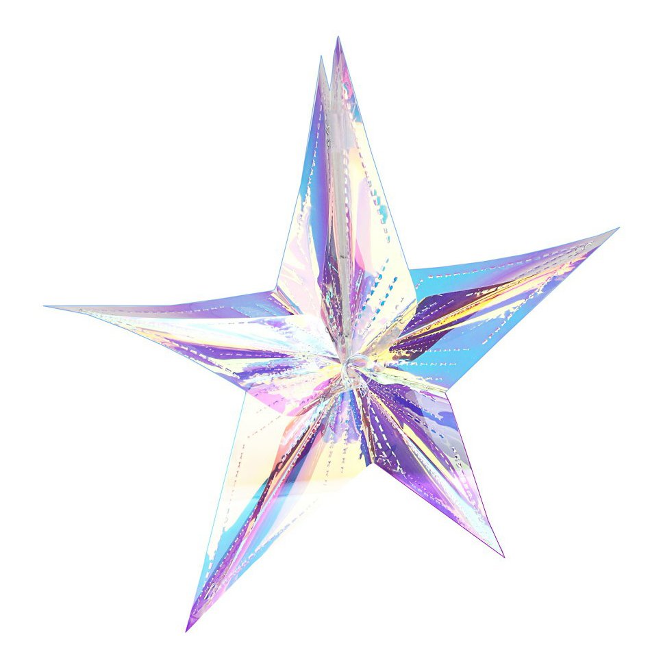 фото Подвесное украшение сноу бум звезда фиолетовое 30 см