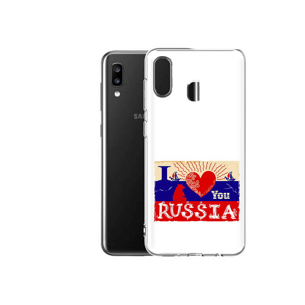 

Чехол MyPads Tocco для Samsung Galaxy A20 Люблю Россию, Прозрачный, Tocco
