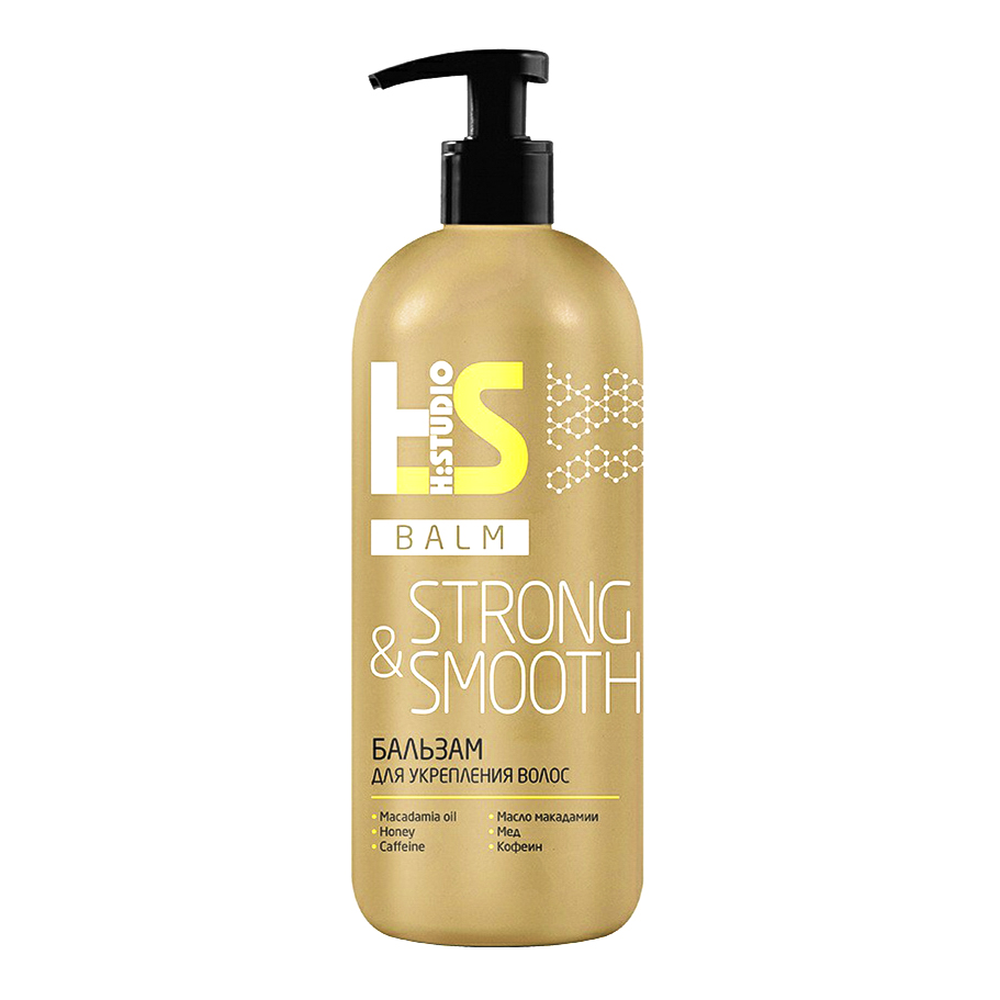 Бальзам H:Studio Strong&Smooth укрепляющий для всех типов волос 380 г floland укрепляющий бальзам 3 в 1 с биотином и экстрактом чайного дерева scalp intensive treatment 120