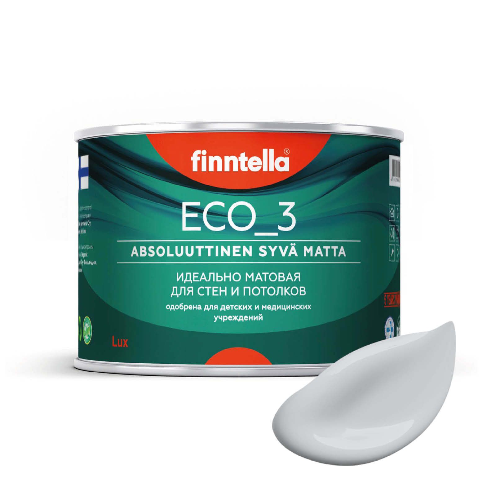 

Краска интерьерная глубокоматовая ECO_3 wash and clean FINNTELLA моющаяся, PIKKUKIVI светл, Серый, матовая для стен моющаяся ECO 3, для обоев под покраску