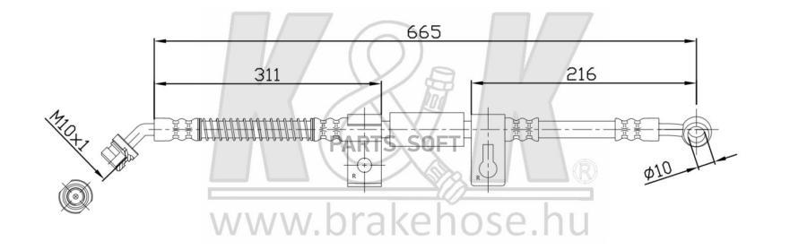 

Шланг Тормозной Kиk Ft0828 Kia Sorento 02- Передн. Прав. K&K арт. FT0828