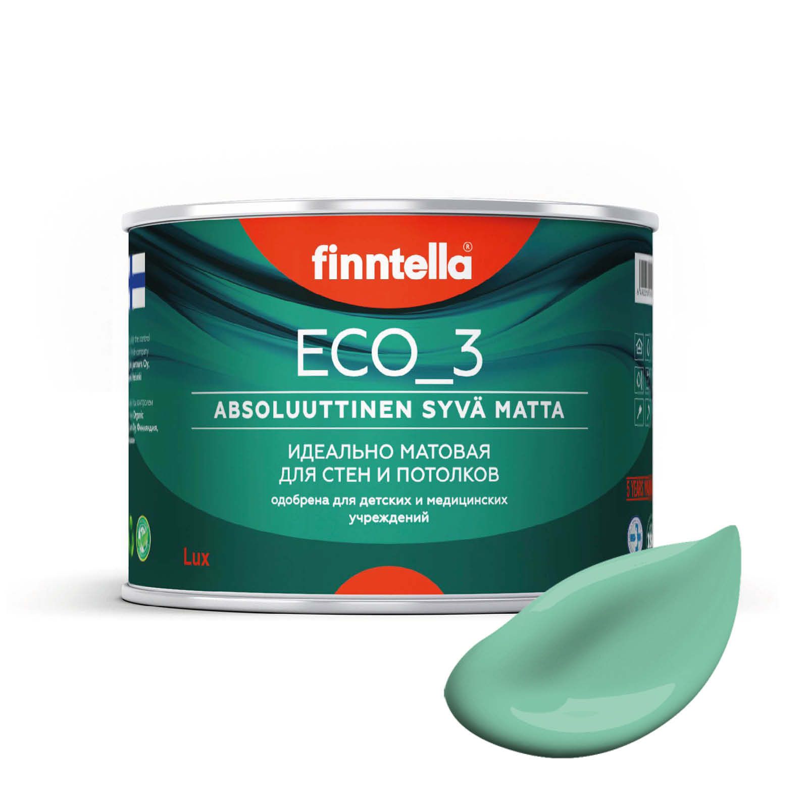 

Краска интерьерная глубокоматовая ECO_3 wash and clean FINNTELLA моющаяся, VIILEA светло-б, Зеленый, матовая для стен моющаяся ECO 3, для обоев под покраску