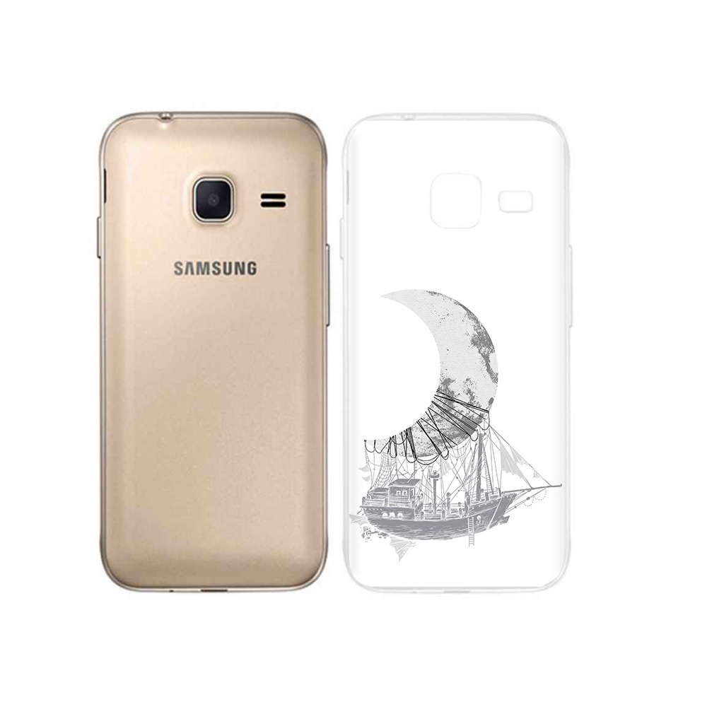 

Чехол MyPads Tocco для Samsung Galaxy J1 mini черно белый корабль полумесяц, Tocco
