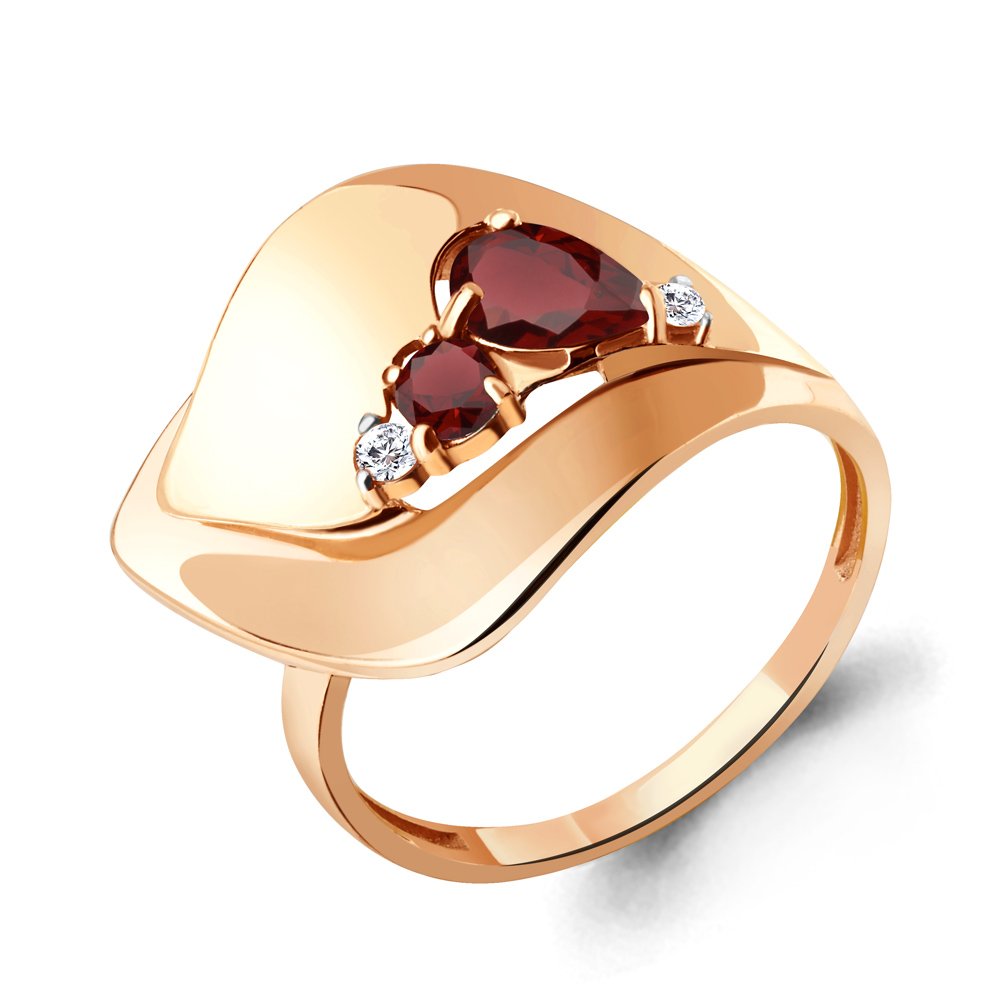 

Кольцо из серебра с гранатом Aquamarine Aquamarine 6953103А_925_з р, 6953103А_925_з