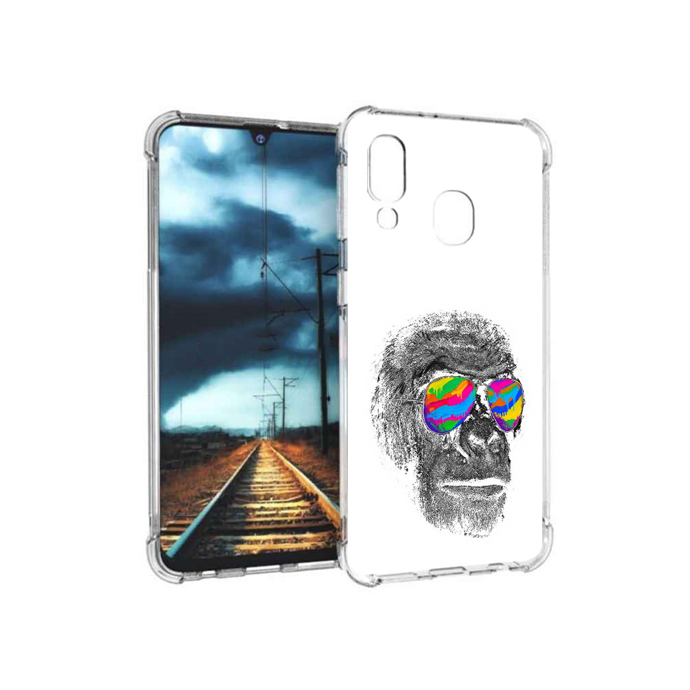 

Чехол MyPads Tocco для Samsung Galaxy A40 крутая обезьяна в очках (PT128655.504.422), Прозрачный, Tocco