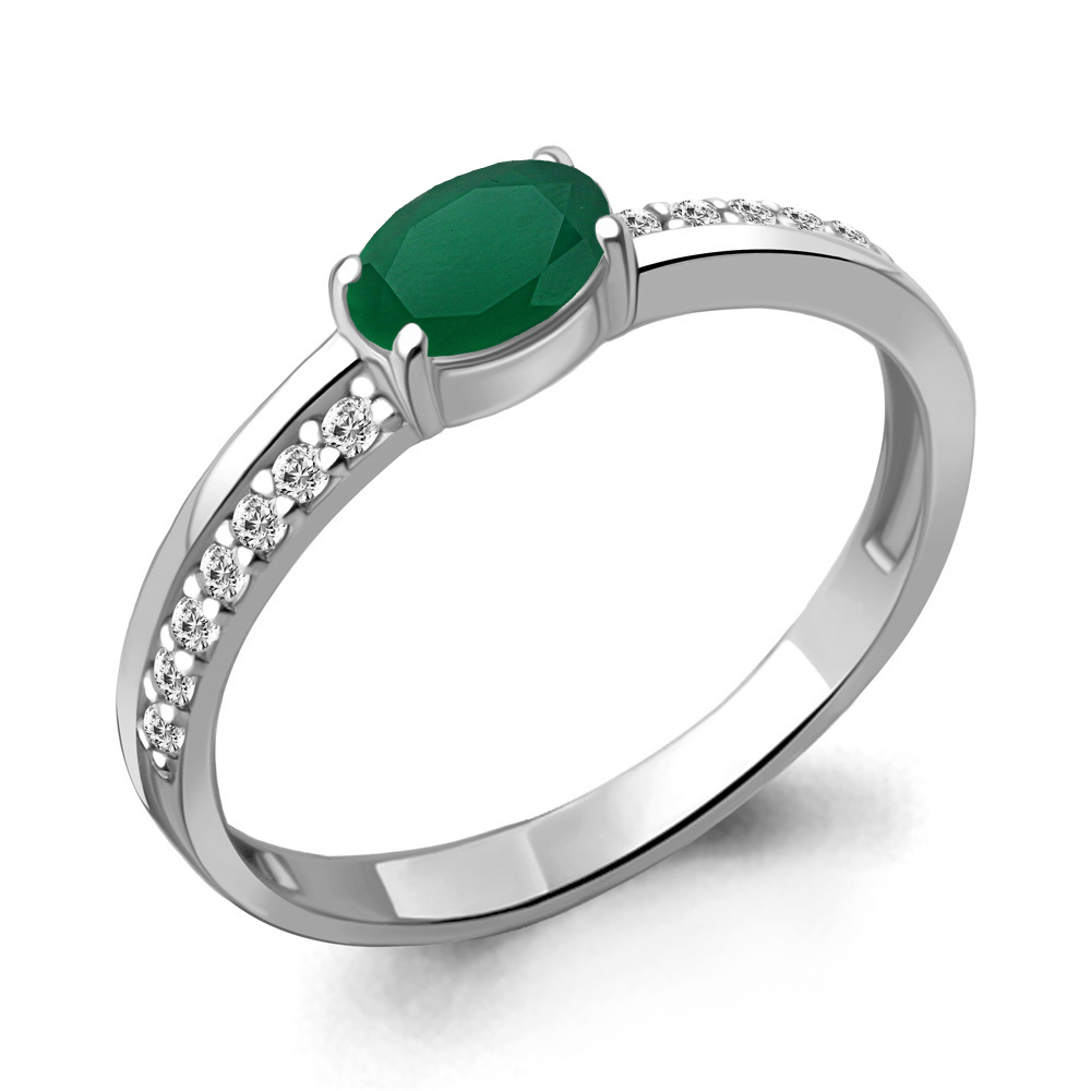 

Кольцо из серебра с агатом\фианитом Aquamarine Aquamarine 6953009А_925_р р, 6953009А_925_р