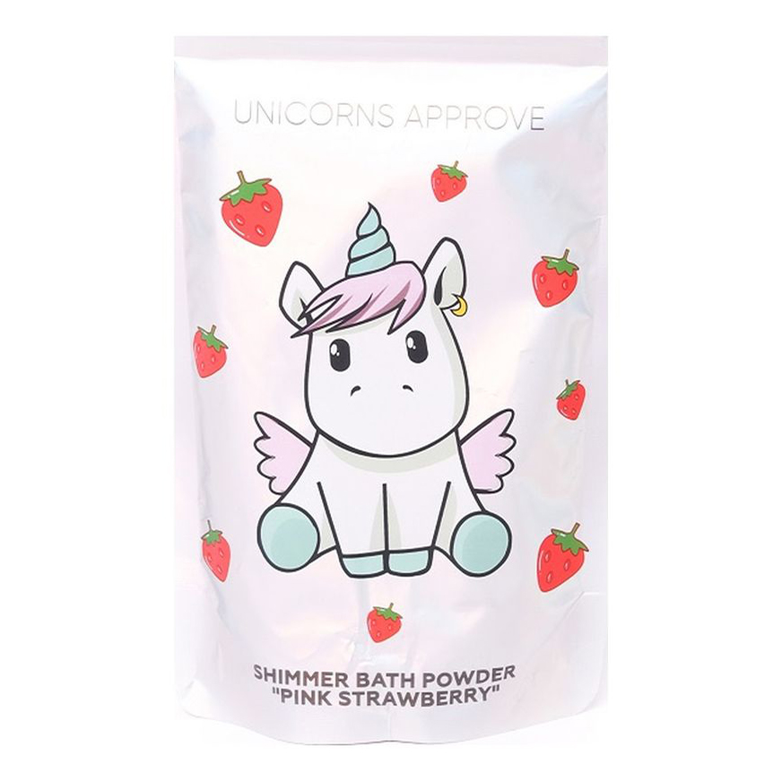 Пудра-шиммер Unicorns Approve Pink Strawberry для ванны 150 г unicorns approve пудра шиммер для ванны pink strawberry