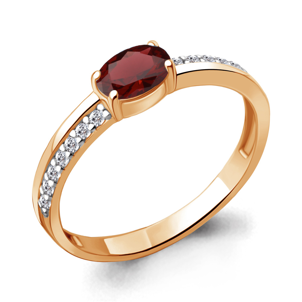 

Кольцо из серебра с гранатом Aquamarine Aquamarine 6953003А_925_з р, 6953003А_925_з
