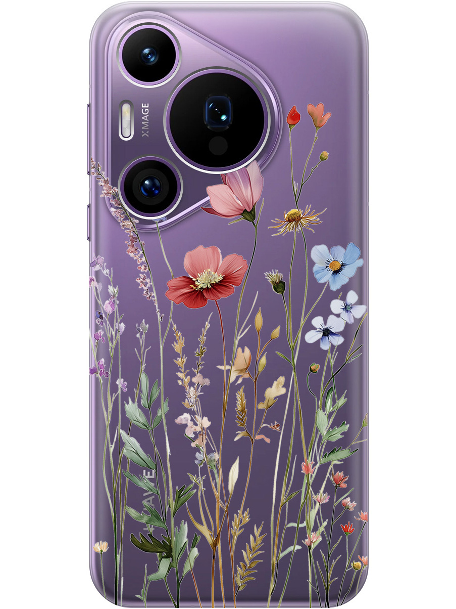 

Силиконовый чехол на Huawei Pura 70 Pro / 70 Pro+ с принтом "Милые цветочки" прозрачный, Прозрачный;зеленый;красный, 782625223
