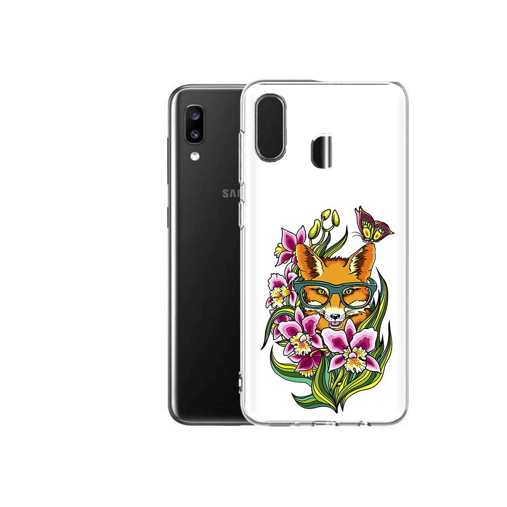 

Чехол MyPads Tocco для Samsung Galaxy A20 Лиса в цветах, Прозрачный, Tocco