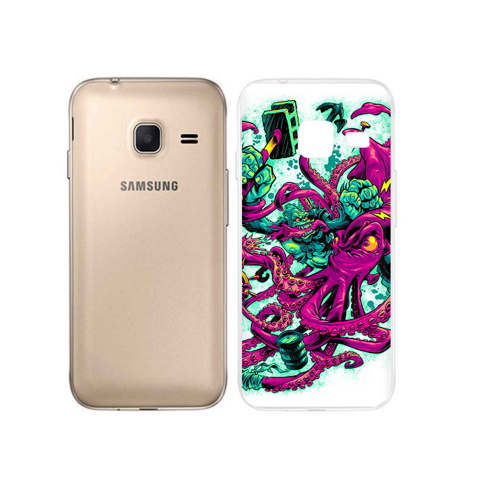 

Чехол MyPads Tocco для Samsung Galaxy J1 mini фиолетовый кракен (PT24300.564.657), Tocco