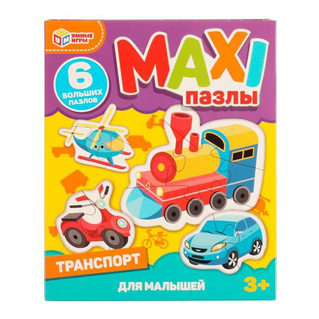 

Maxi-пазл для малышей Умные игры Транспорт 6 элементов